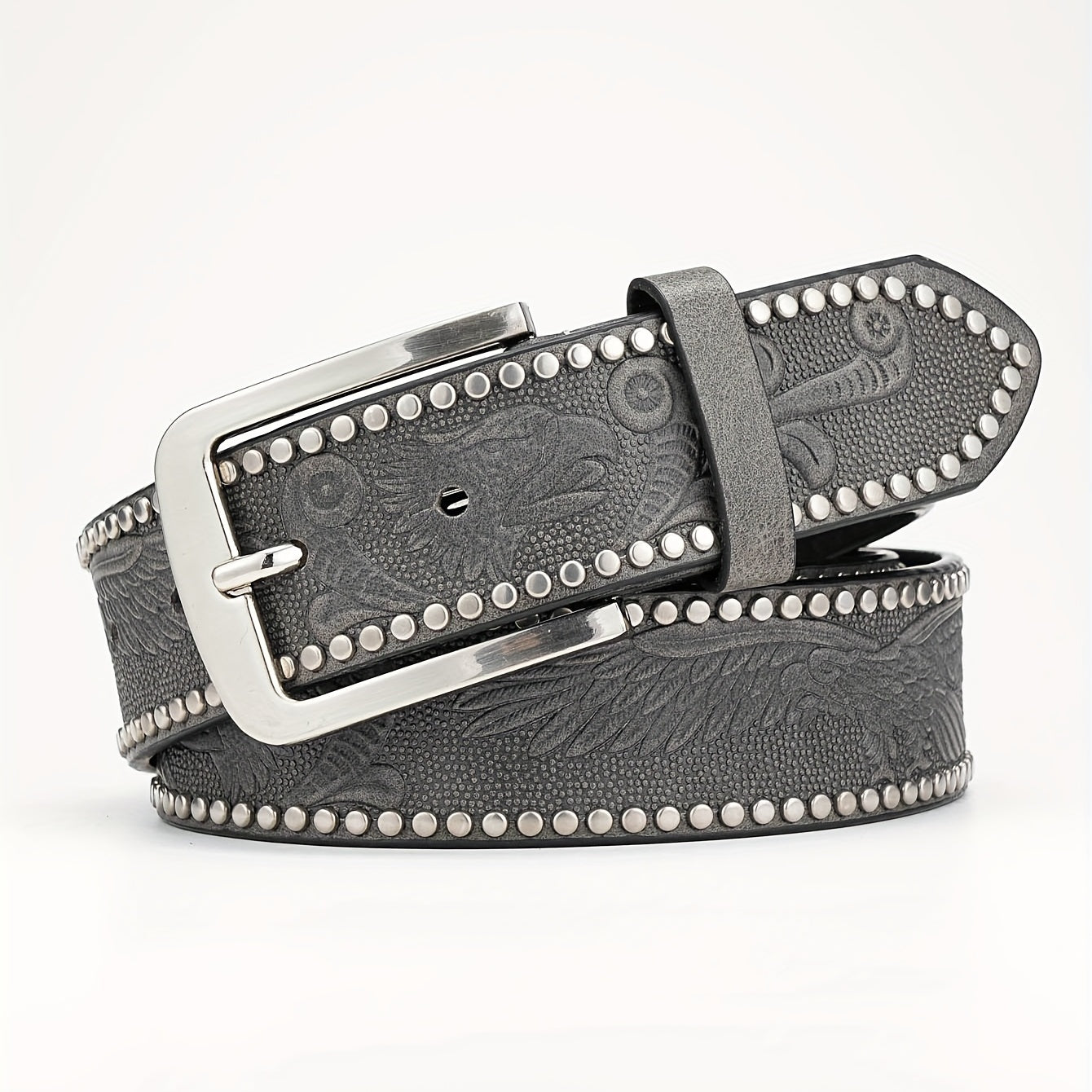 Alloy Pin Buckle PU Striped Belt for Men