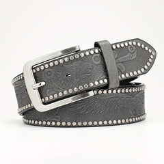 Alloy Pin Buckle PU Striped Belt for Men