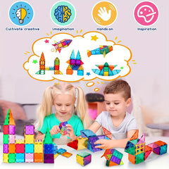 Magnetic Tiles Building Blocks Toy for Kids 3-7 Years
