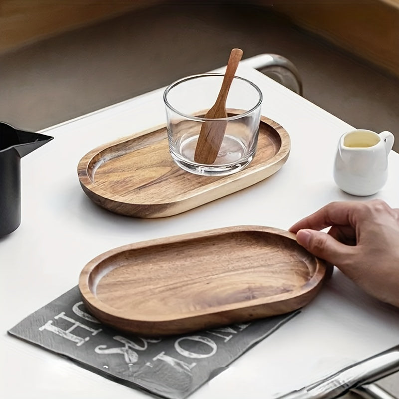 Japanese Style Wooden Rolling Tray Cup Coaster Home Decor Kitchen Accessories