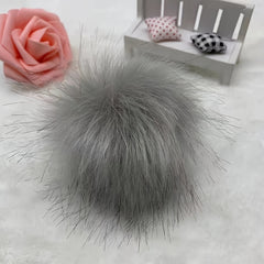 2pcs Faux Fur Pom Balls for Crafts Keychains Scarves Gloves Bags Knitting