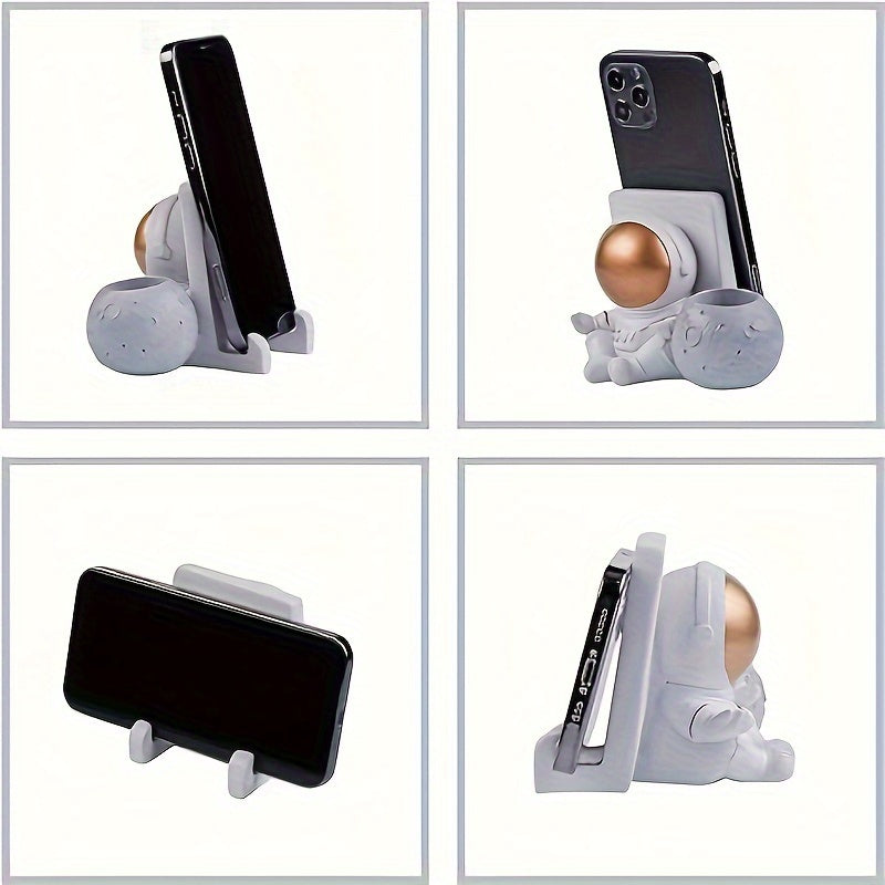 Astronaut Pen Holder with Phone Stand Desk Storage Rack