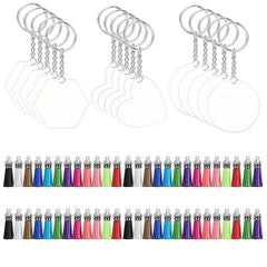 25Pcs Sublimation Acrylic Blanks Keychains DIY Crafts Decoration