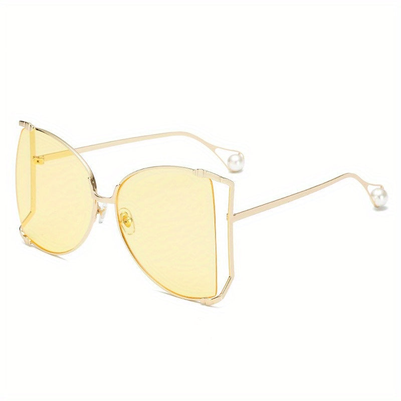 Oversized Butterfly Hollow Sun Glasses Women Y2K Gradient Metal Glasses