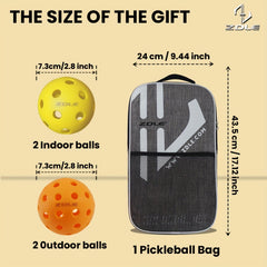 2pcs Glass Fiber Pickleball Paddles with Polypropylene Core