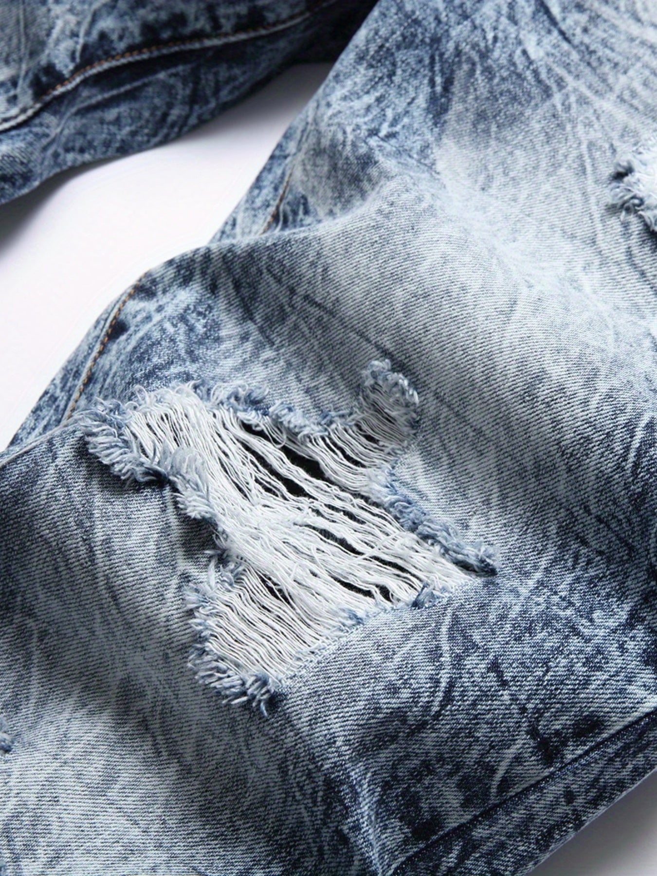Slim Fit Ripped Jeans Men s Casual Distressed Denim Pants