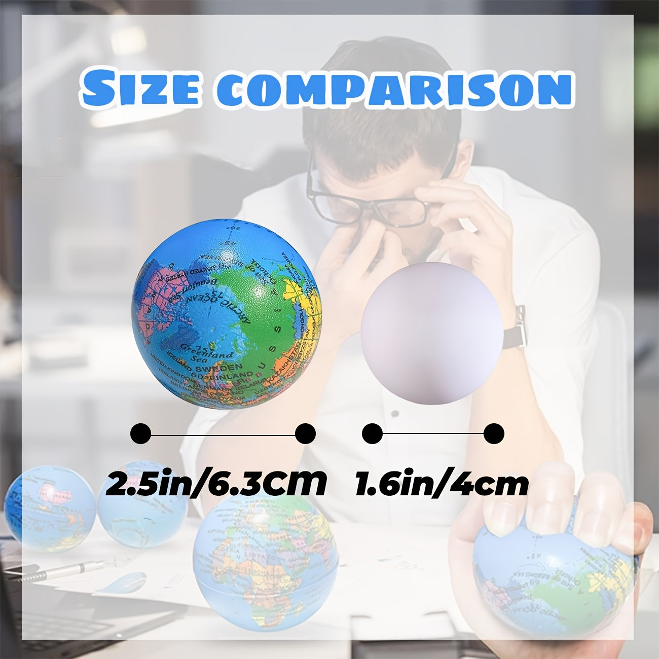 24 Earth Relax Balls Sensory Toys World Map Mixed Colors Finger Exercise