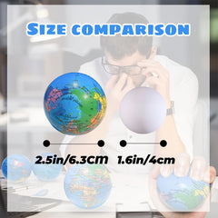 24 Earth Relax Balls Sensory Toys World Map Mixed Colors Finger Exercise