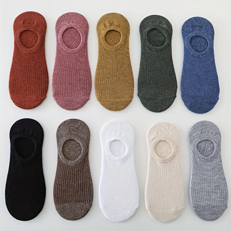 10 Pairs Solid Ankle Socks Women's Stockings Comfy Breathable