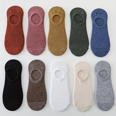 10 Pairs Solid Ankle Socks Women's Stockings Comfy Breathable