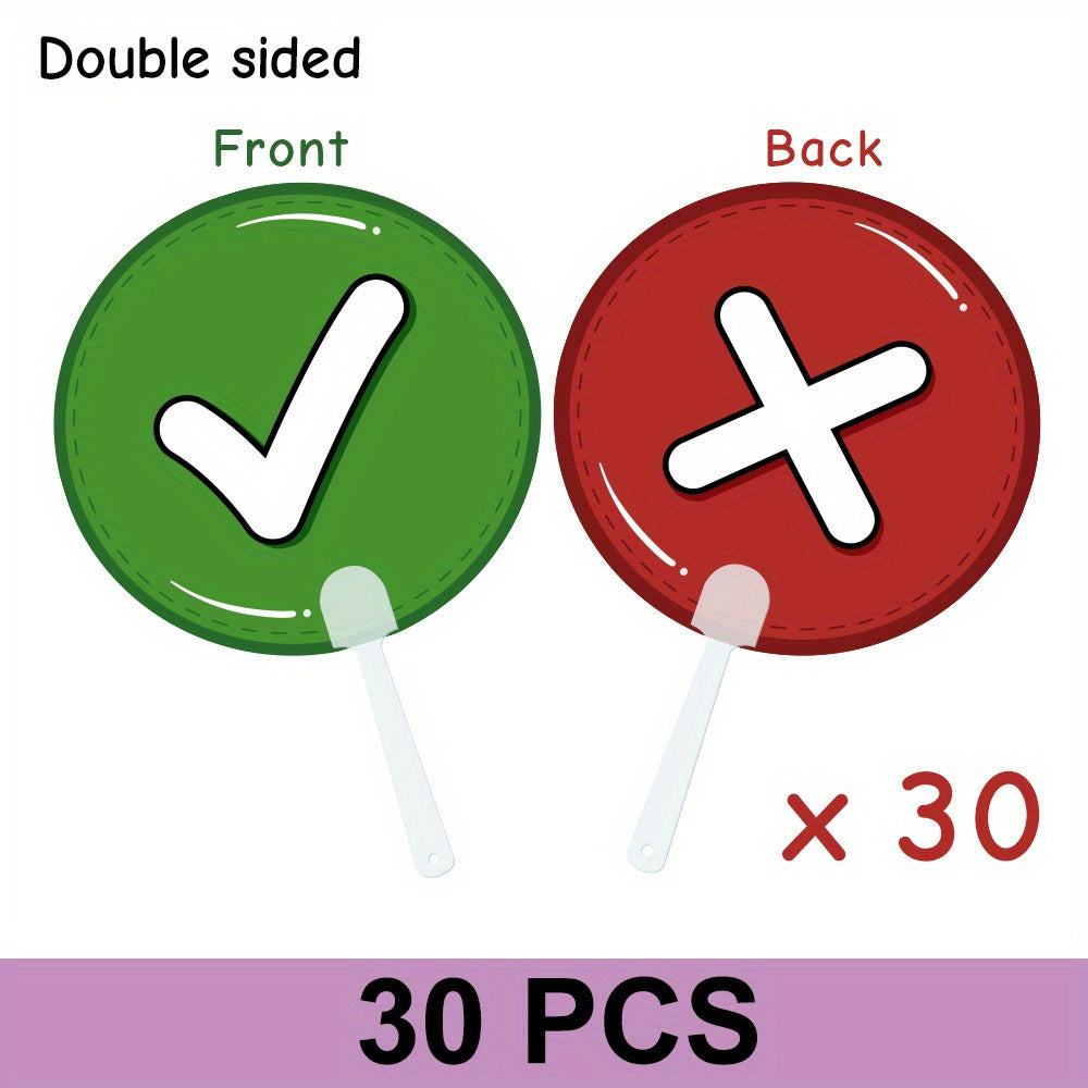 10pcs Double Sided Thumbs Up Down Voting Paddles Classroom Supplies PP Material
