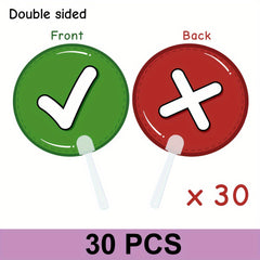 10pcs Double Sided Thumbs Up Down Voting Paddles Classroom Supplies PP Material