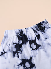 Boys Tie Dye Outfit Shorts & T shirt Hooded Short Sleeves Casual Summer Kids Clo