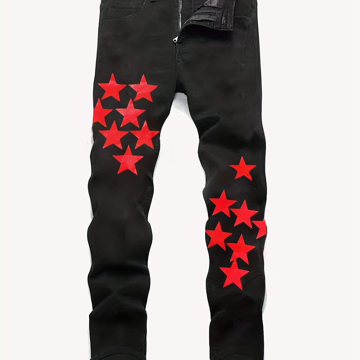 Regular Jeans Men's Casual Street Style Denim Pants With Pockets