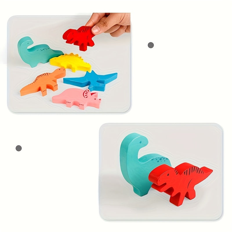 Wooden Dinosaur Stacking Balance Game Toy for Kids