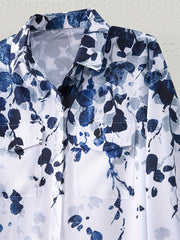  Floral Print Long Sleeve Blouse