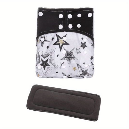 1pc Reusable Adjustable Washable Diaper + Bamboo Charcoal Insert