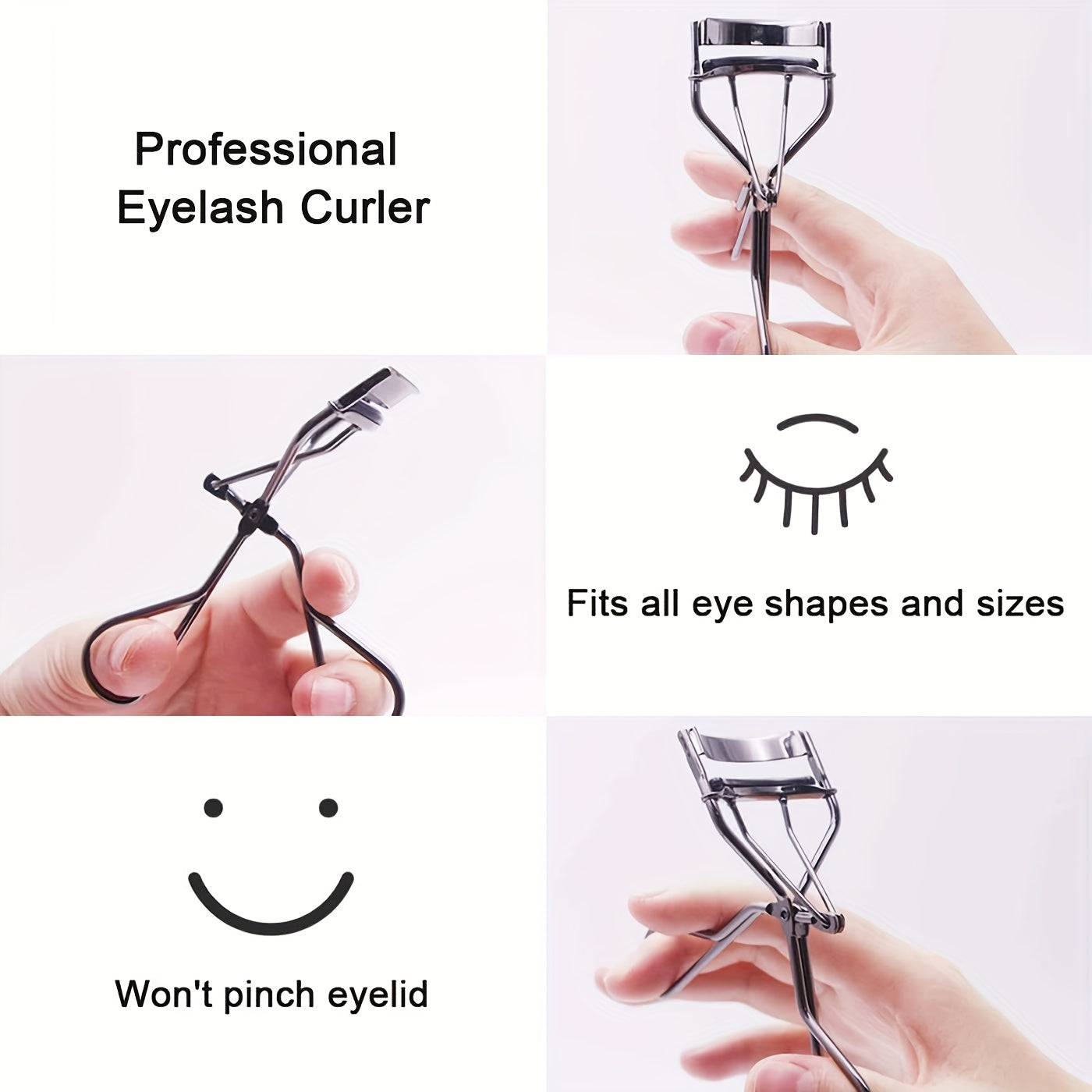 Eyelash Curler with Steel Comb and 6 Replacement Pads