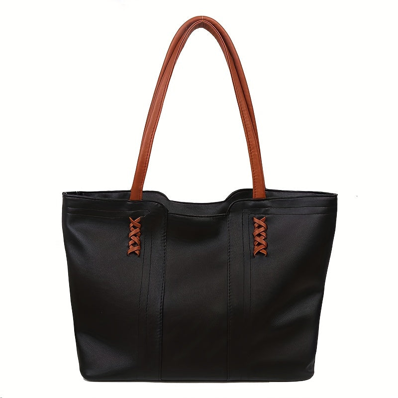 Large Capacity Lightweight Tote Bag Colorblock Handbag