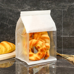 10pcs Reusable Cookie Bread Storage Bags with Visible Window