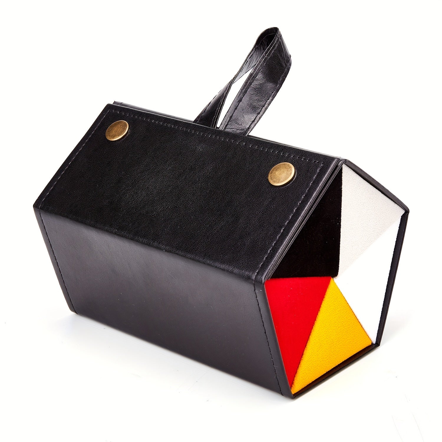 Stitch Detail Sunglasses Organizer PU Leather Hanging Eyewear Display Case