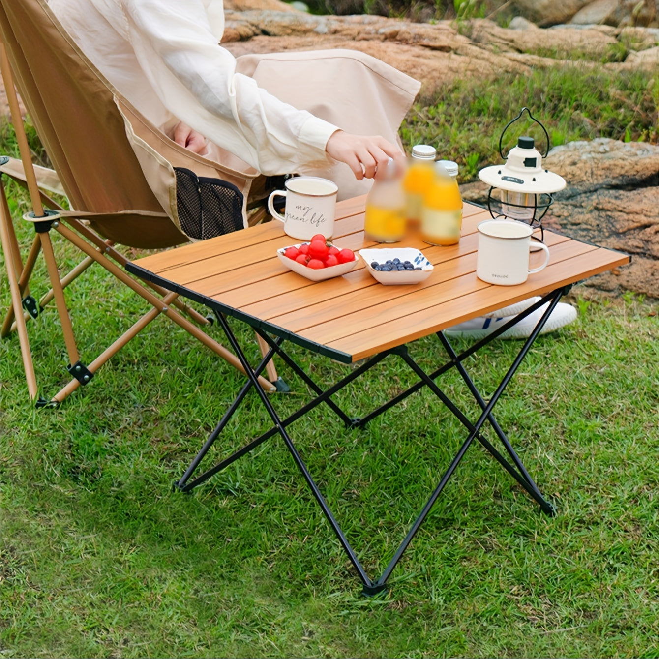 Portable Folding Aluminum Picnic Table for Camping