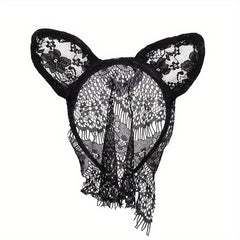 Lace Veil Cat Ears Hair Hoop for Women
