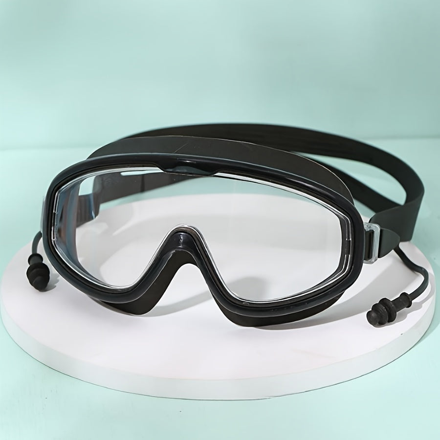 Large Frame Waterproof Anti-fog Swim Goggles