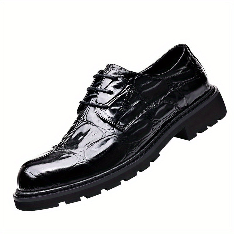Men's Almond Toe Derby Lace-Up Office Dress Shoes