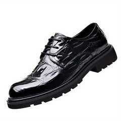 Men's Almond Toe Derby Lace-Up Office Dress Shoes