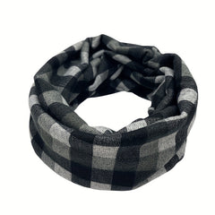 Plaid Casual Beanie Turban Cap Headband Neck Gaiter Lightweight Skull Hat