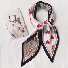 Skinny Scarf Polka Dot Silk Neckerchief Hair Ribbon