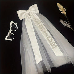 Bridal Bow Veil Polyester for Weddings Bachelorette Parties