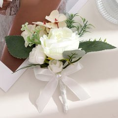 Romantic Rose and Pink Floral Boutonniere Wedding Accessory