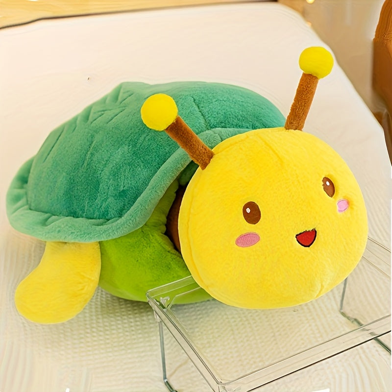 Turtle Bee Plush Toy Transforming Plushie Green Shell & Yellow Body