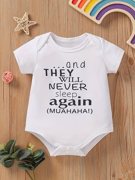 Baby Boys Never Sleep Again Short Sleeves Onesie