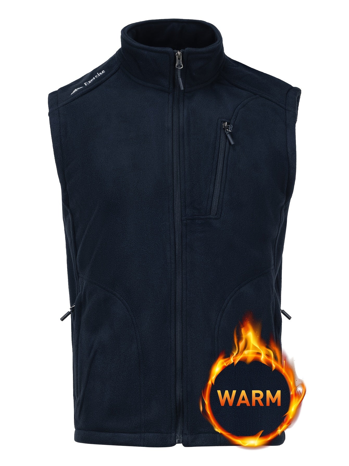 Men's Fleece Vest Zip Up Sleeveless Jacket Outdoor Fall Winter