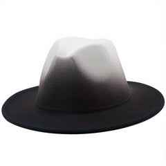 Gradient Wide Brim Fedora Hats for Outdoor Events