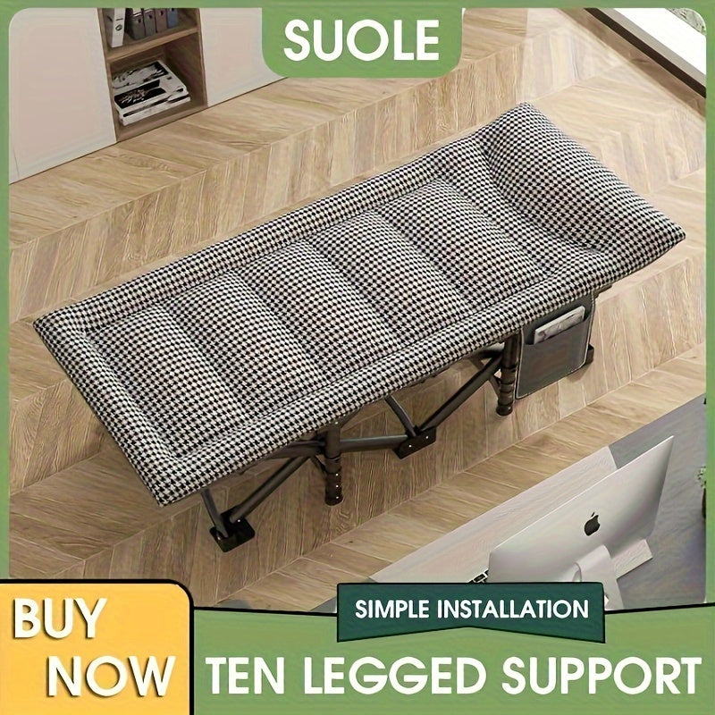 SUOLE Outdoor Foldable Bed Double layer Cotton Camping Bed