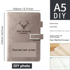 Personalized A5 Notebook with 200 Pages Soft Cover and Bookmark