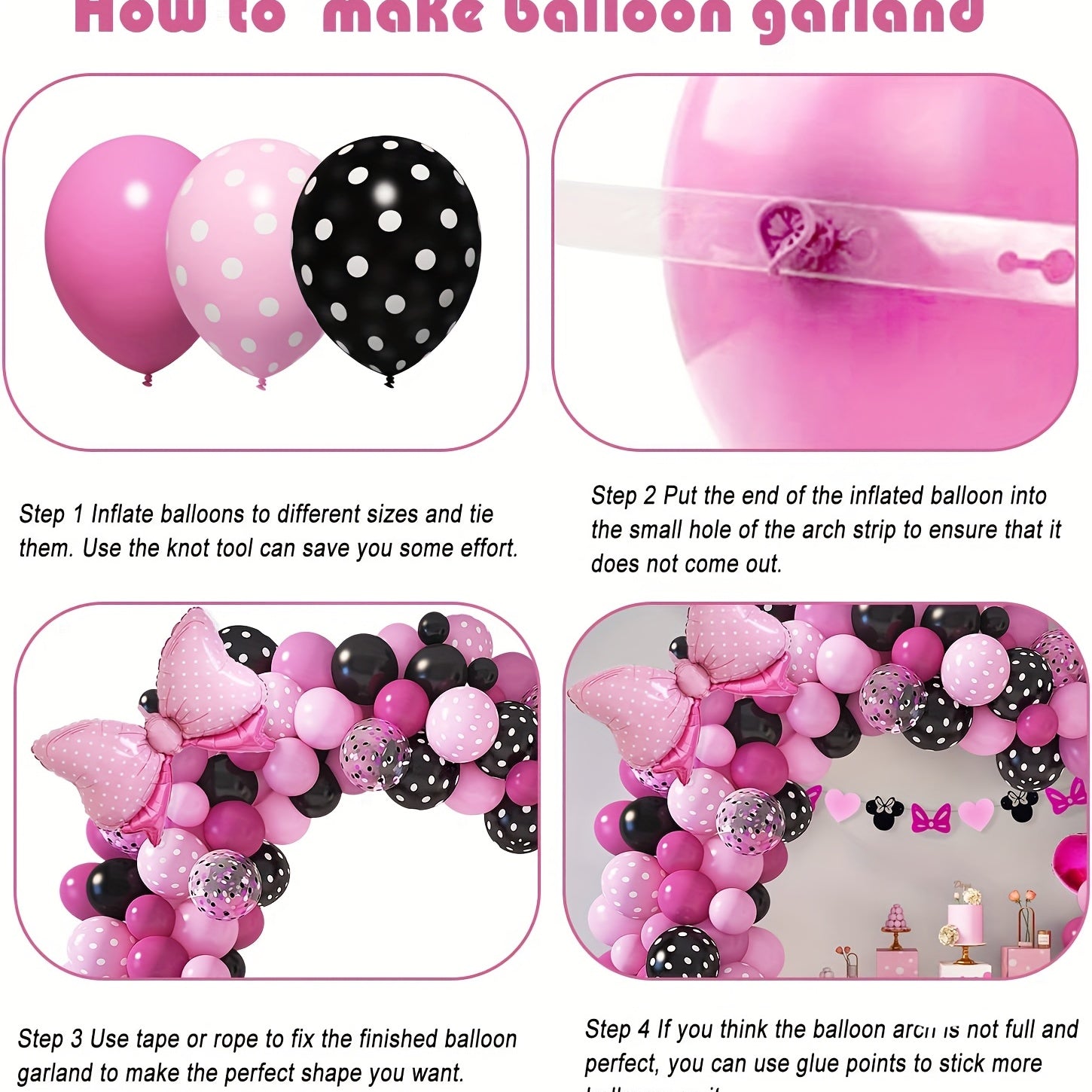 Mouse Balloon Garland Arch Kit for Cartoon Mouse Theme Birthday Decor