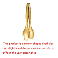 Stainless Steel Food Clip 3-In-1 Fork & Spoon Tong Kitchen BBQ Tong