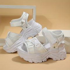 Women's Platform Sandals Hook & Loop Strap Comfort Shoes