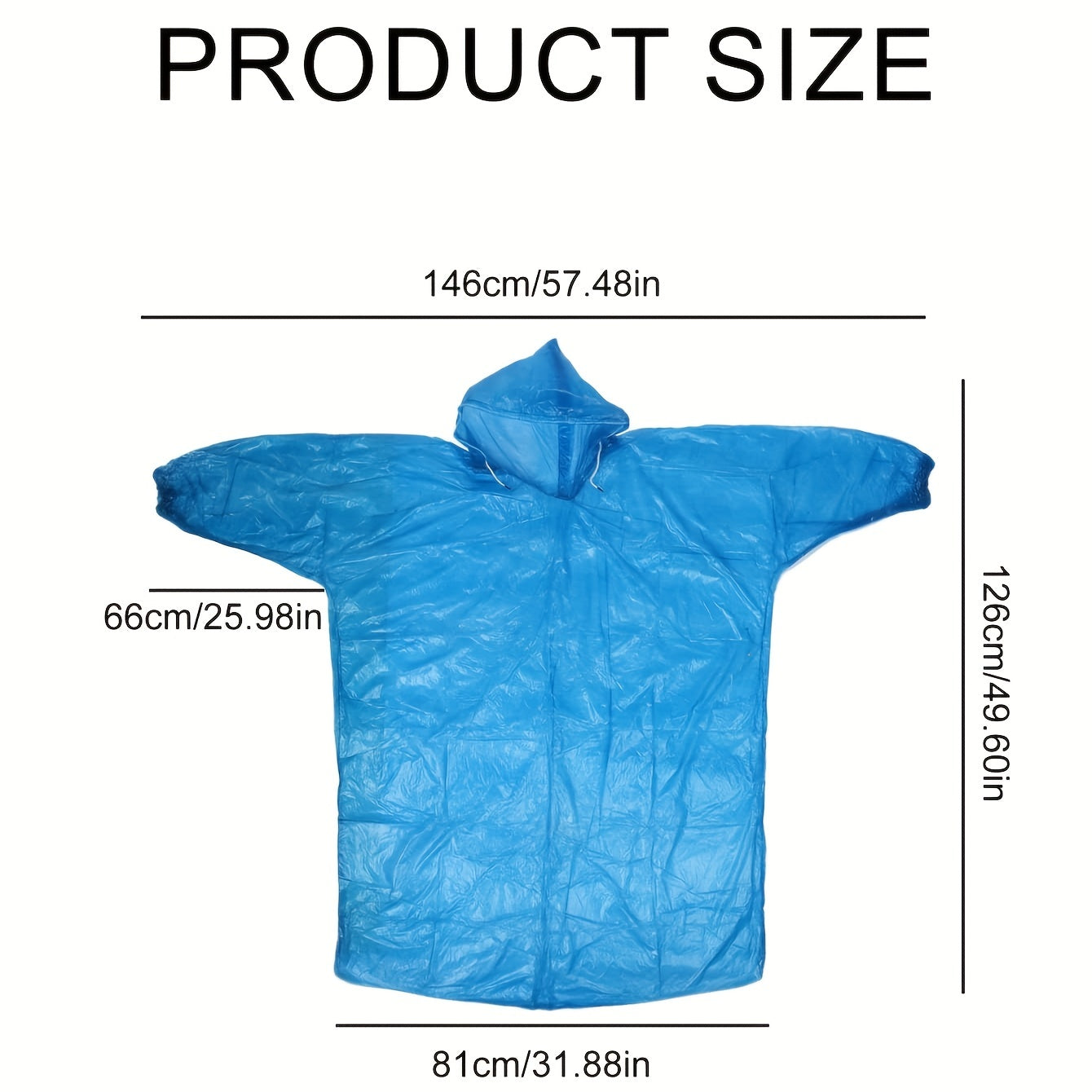 Disposable Rain Poncho Emergency Waterproof Poncho Raincoat Hooded Poncho
