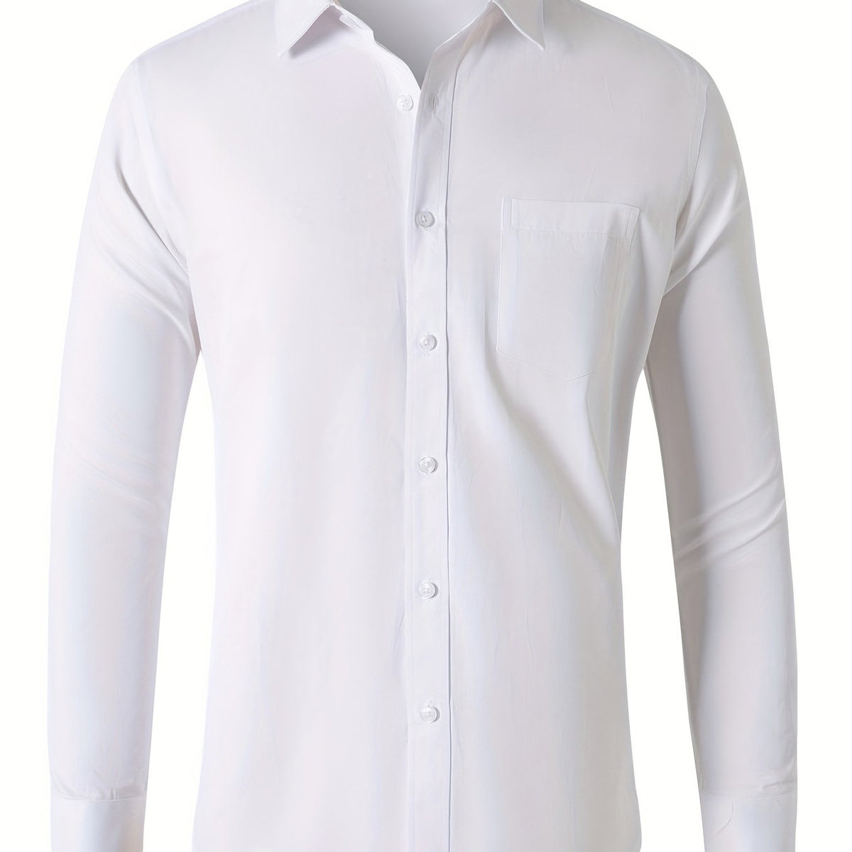 Men's Button Up Shirt with Chest Pocket - Spring/Fall Businesswear