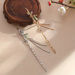 Bamboo Shaped Hair Stick With Chain Tassel Chinese Style Hair Pin