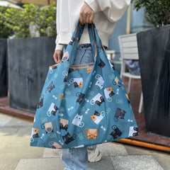 Large Capacity Cartoon Pattern Shopper Bag Lightweight Foldable Bag