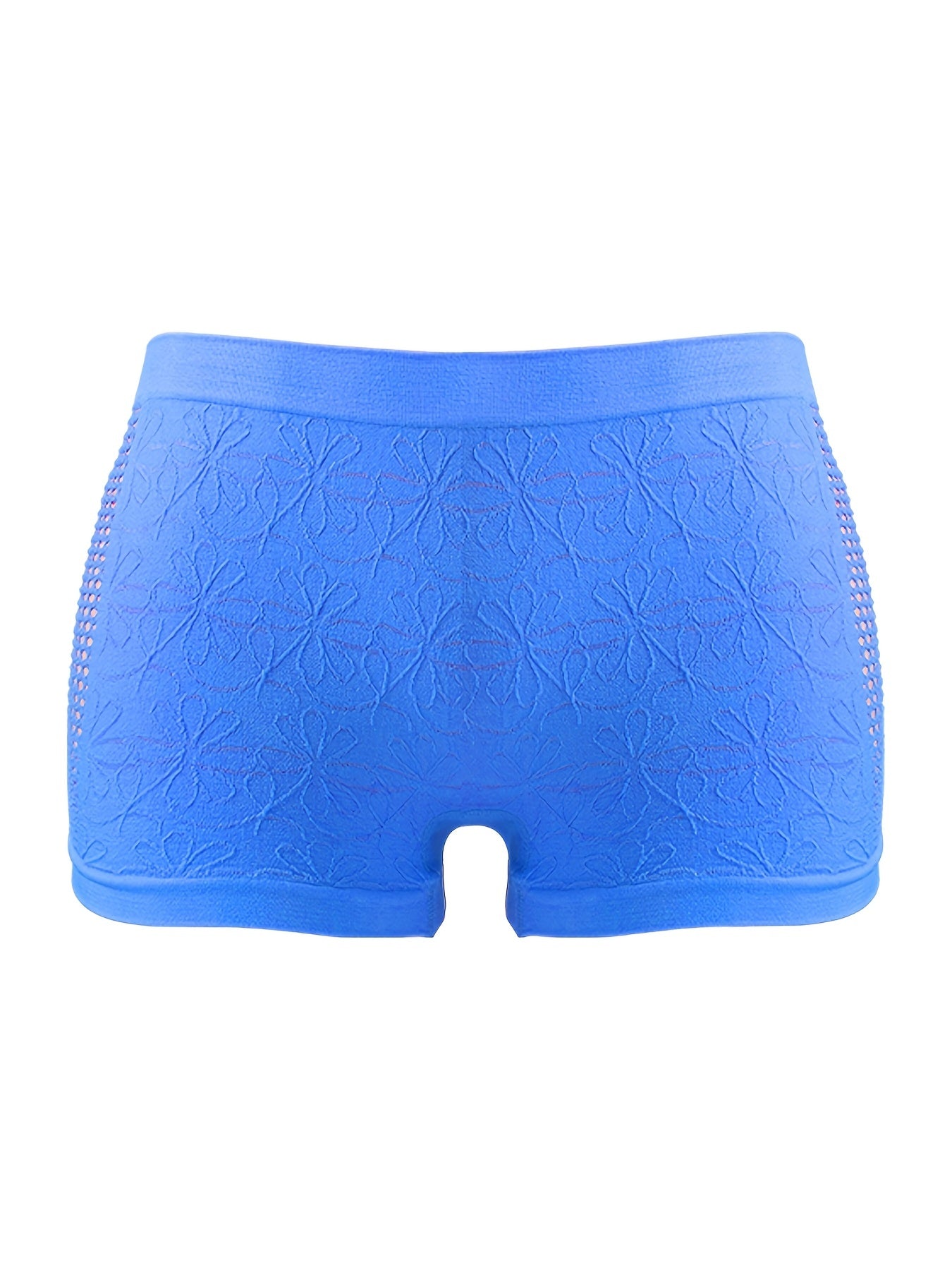 4pcs Floral Textured Boyshort Panties Soft & Comfortable Women's Lingerie