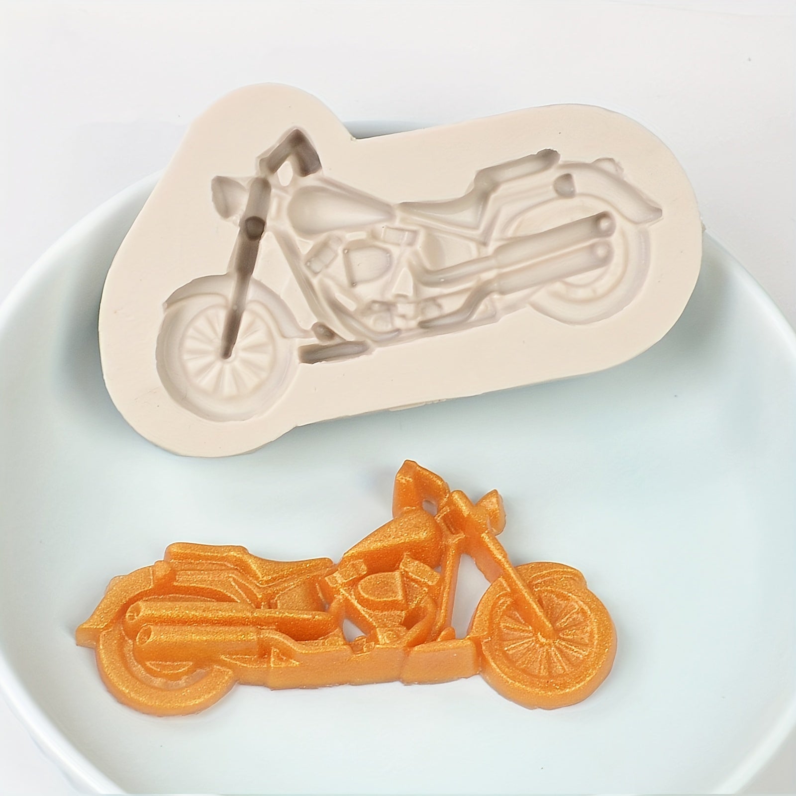 1pc 3D Motorcycle Silicone Mold for Baking Fondant Cake Decorating