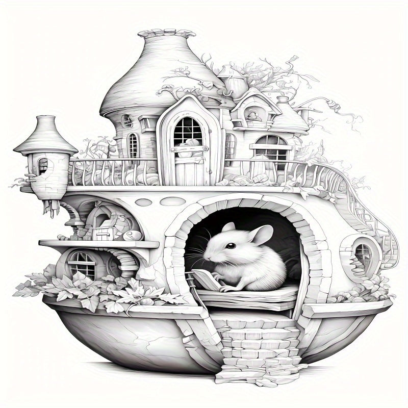 Deluxe Mouse Coloring Book 22 Pages Relaxing Art & Craft Activity